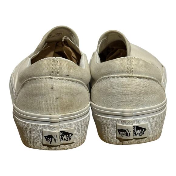 Vans Classic Slip On White Canvas Sneakers Women's 8 Triple White 721356 - Picture 5 of 8